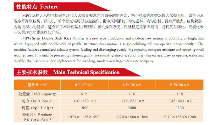 MPG系列双辊大米抛光机(图2)