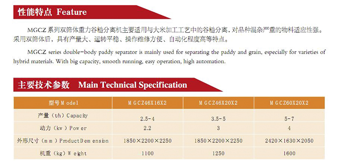MGCZ系列双筛体重力谷糙分离机(图2)